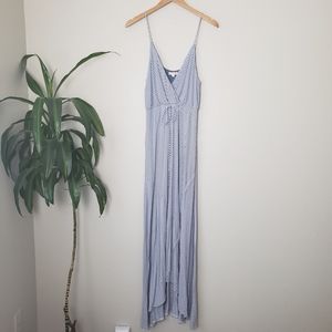 Gianni Bini Stripe Long Maxi Blue White Stripe Flowy Dress